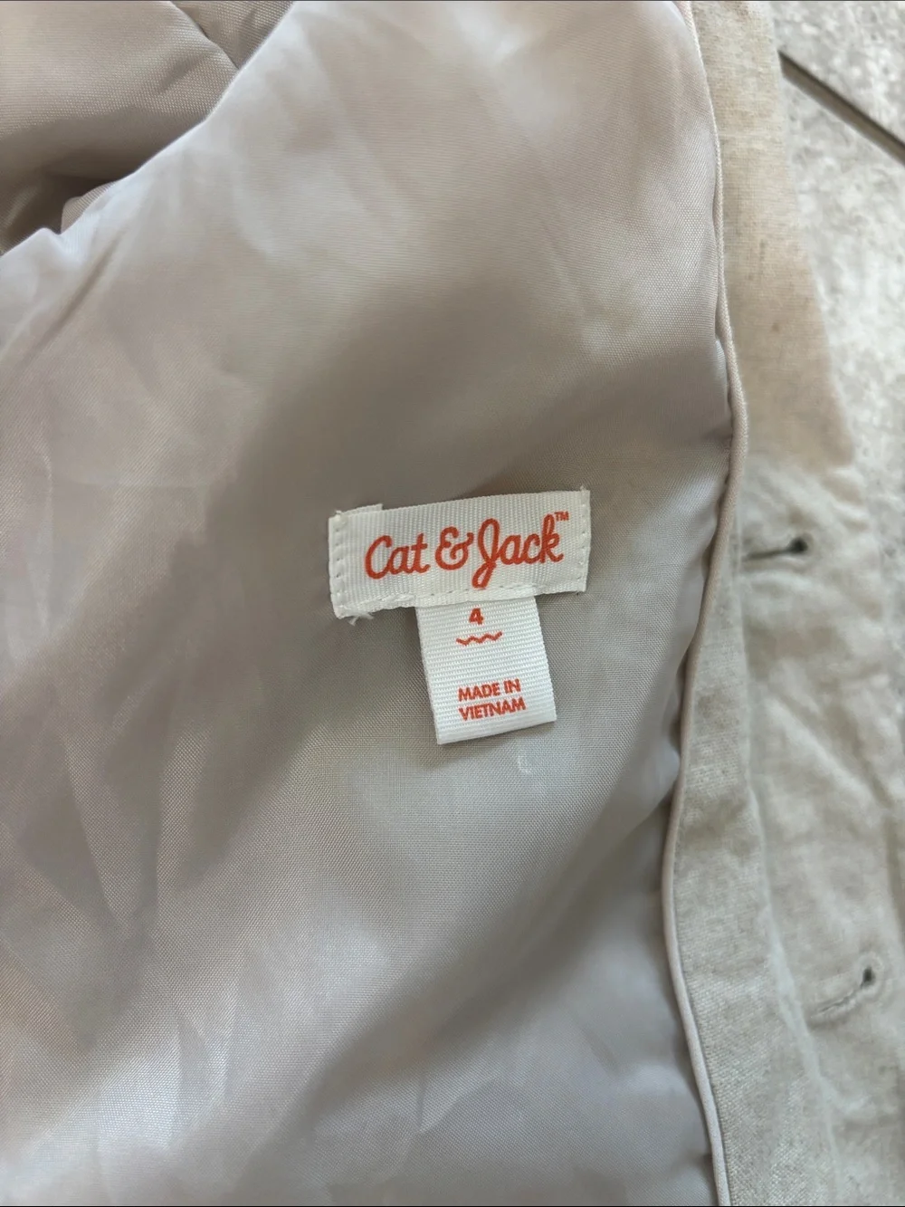 Cat & Jack Light Beige Linen-Look Suit